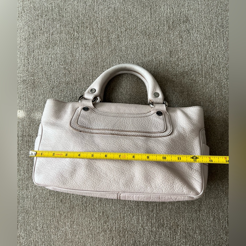 CELINE Beige/Pink BOOGIE BAG Rare Color LEATHER LUXE Satchel VINTAGE - Picture 4 of 15